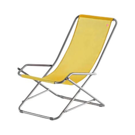 Fiam Samba - Poltrona Basculante Relax Da Esterno - Telaio Alluminio, Tela Texfil Blu