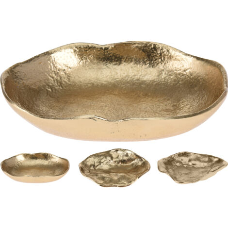 CIOTOLA IN ALLUMINIO, 15X11CM, COLORE ORO, MODELLO ASSORTITO, DECORAZIONI CASA