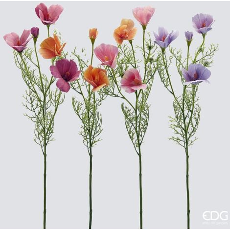EDG RAMO DI COSMOS CON FOGLIE COLORI H70CM ASSORTITI, CASA, ACCESSORI DECORATIVI, FIORI ARTIFICIALI