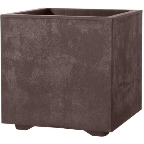 DEROMA VASO CUBO MILLENNIUM 49 CM BROWNST PLASTICA RICICLATA (1/3)