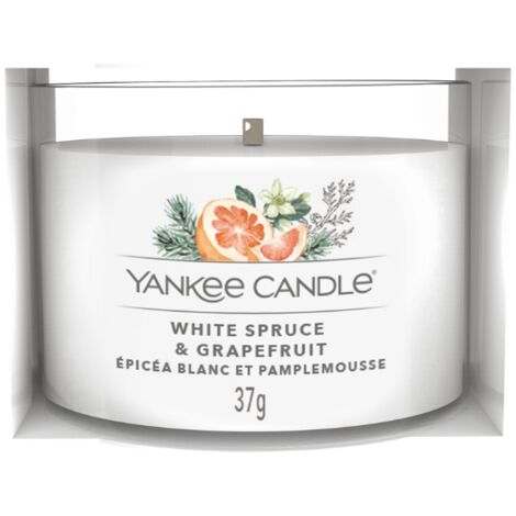 CANDELA VOTIVE IN VETRO WHITE SPRUCE & GRAPEFRUIT - YANKEE CANDLE