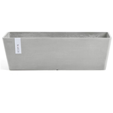 LECHUZA, CASSETTA RETTANGOLARE BRUGES L45XP17XH17CM BIANCO/GRIGIO, GIARDINO, VASI IN PLASTICA