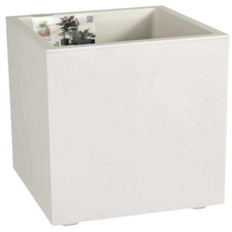 VASO MILLENNIUM CUBO 39 CM PERLA DEROMA GIARDINO PIANTE VASI INTERNO CASA