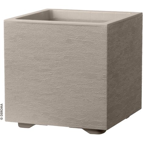 DEROMA Vaso cubo Gravity Colore Grigio chiaro (Sandstone)-Vaso fioriera Misura 25x25x25