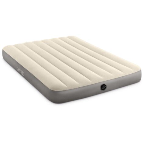Intex 64103 - Materasso Gonfiabile Matrimoniale Dura-Beam Single-High, PVC, Crema, 152x203x25 cm (1/5)