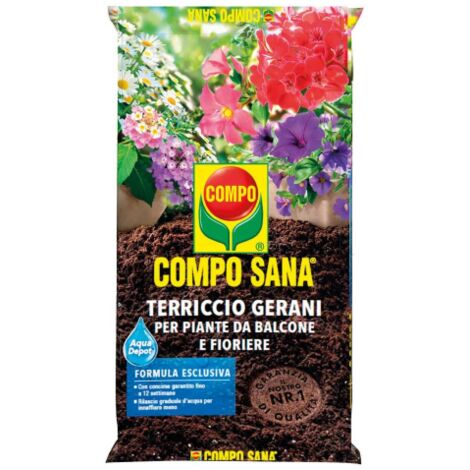 TERRICCIO PER GERANI BALCONI FIORIERE 20LT COMPO SANA (1/4)
