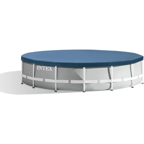 Intex 28032 - Telo Copripiscina per Piscina Metal, Prisma Frame Rotonda, PVC, Blu, 457 cm
