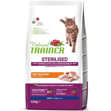 Trainer Gatto Sterilised Adult 1,5 kg Tacchino