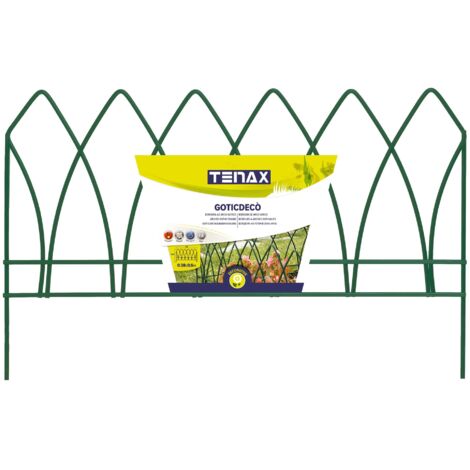 Pannello ad arco gotico in ferro verde 38x60 cm – Bordure per aiuole e vialetti – Resistente e decorativo per giardini – Tenax (1/4)