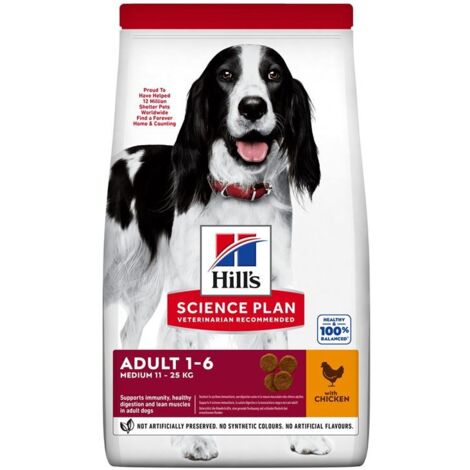 HILL'S SACCO CROCCHETTE CANE ADULTO MEDIO SCIENZE PLAN CON POLLO 12 KG (1/2)