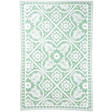 TAPPETO DA ESTERNO CON STAMPA VERDE E BIANCA 182X122CM