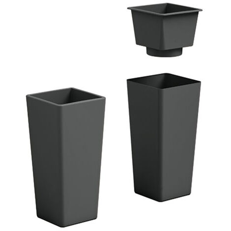 VASO FIORIERA QUADRATO ALTO 85 CM "CLOU" Veca - Colore: Antracite