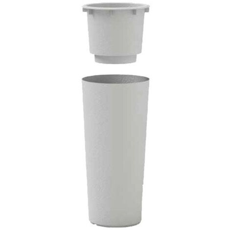 Vaso alto Cache-pot Veca Clou Rotondo Altezza 65 cm- con Cache Pot - Colore: Bianco