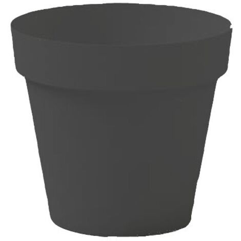 Vaso da giardino rotondo Cleo resina per arredo interno esterno 40cm antracite