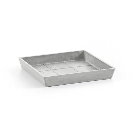 ECOPOTS SOTTOVASO QUADRATO ROTTERDAM GRIGIO CHIARO 18CM