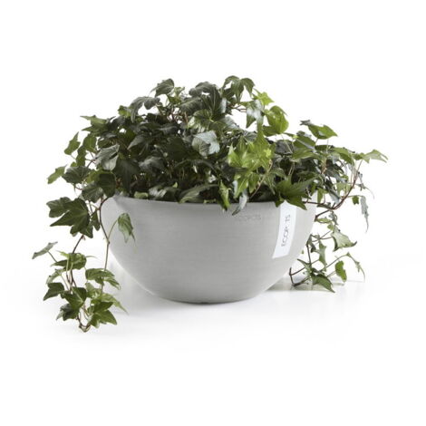 ECOPOTS Brussels Ciotola Rotonda Antracite Ø30cm – Vaso Portavaso In Plastica Riciclata Per Piante – Resistente A Gelo E UV