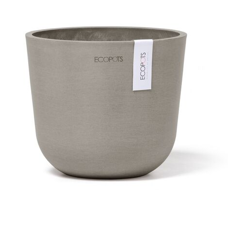 ECOPOTS Vaso Amsterdam Mini – Diametro 13 X 11,4 Cm – Colore Grigio – In Plastica Riciclata E Polvere Di Pietra – Per Piante Grasse