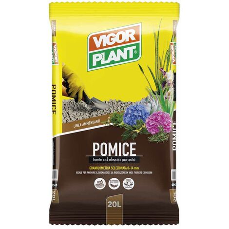 PIETRA POMICE drenaggio giardinaggio TERRICCIO universale 8-14mm 20Lt Vigorplant