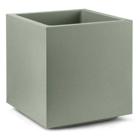 Vaso fioriera QUADRATO CUBO MATHERIA in plastica CON RUOTE 40CM VECA vari colori - Color: TERRA LAGUNA (1/4)