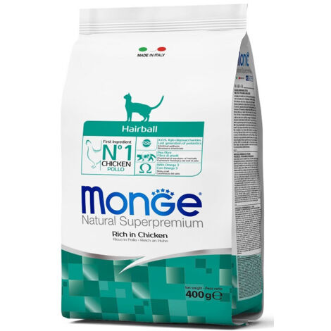 MONGE CIBO SECCO GATTO CROCCANTINI HAIRBALL 400 GR