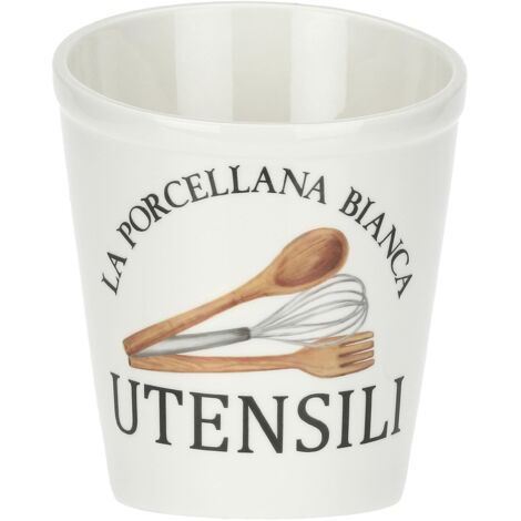 Porta Utensili Da Cucina In Porcellana - Stile Toscano Decorato, 14x15x18 Cm - Foto 13