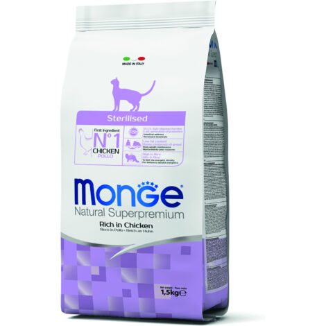 MONGE CIBO SECCO GATTO STERILIZZATI CROCCANTINI AL POLLO 1,5 KG