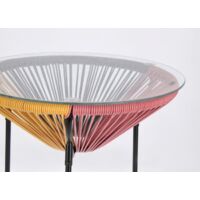 TAVOLINO CON VETRO PARKER MULTICOLOR D50CM BIZZOTTO TAVOLO