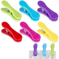 SET 6PZ CLIP CHIUDIPACCO COLORI ASSORTITI ACCESSORI CASA INTERNI CUCINA
