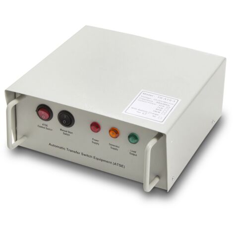 Commutateur de transfert automatique pour générateur électrique, interrupteur de puissance, courant 20A, triphasé, double tension 200240V/380440V et fréquence 50Hz - Greencut ATS500T (1/2)
