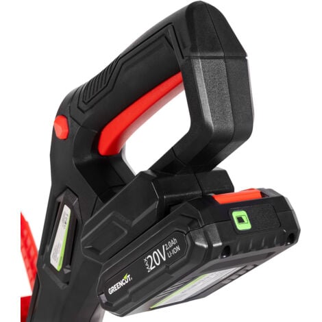 Débroussailleuse à batterie au lithium 20V, pour 2,0Ah/4,0Ah, batterie et chargeur inclus, tête réglable 5 positions, vitesse de coupe 8000 RPM - Greencut GGT200L