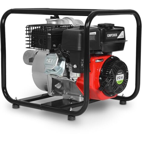 Greencut – Pompe à eau 212cc GWP300X – Débit 58m³/h – Hauteur de pompage 28m – Démarrage manuel – Pour chantiers humides