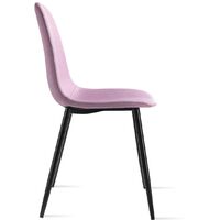 Lot de 2 chaises à manger, chaises rembourrées avec pieds en métal pour le salon, le bureau ou la cuisine, style rétro, rose