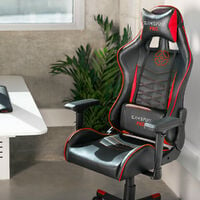Chaise gaming fauteuil de bureau, chaise gamer ergonomique pour ordinateur ou office, fauteuil de jeu avec accoudoirs 4D, dossier inclinable et 2 coussins, couleur rouge
