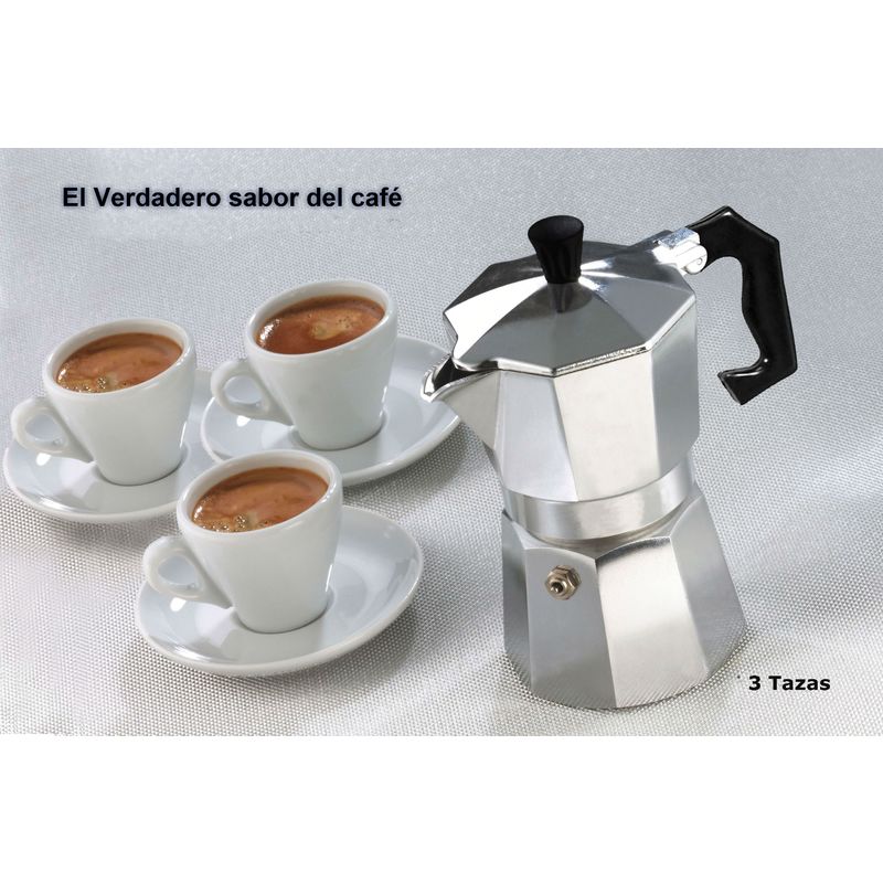Cafetera Moka Italiana Fagor, Modelo Tiramisú, capacidad para 3 tazas  Tamaño Espresso. - Coffe Home Store
