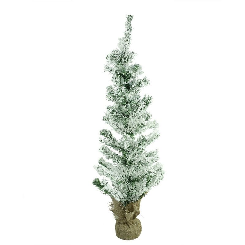 309021 Árbol de Navidad nevado 90H Cm con base de yute en Abeto Artificial