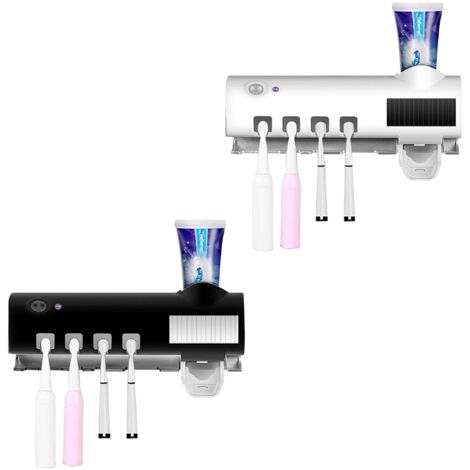 187752 Esterilizador UV para cepillo de dientes y pasta 4 ranuras carga solarUSB  Color: Blanco (1/5)