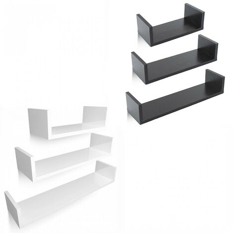 Conjunto de 3 estantes de pared decorativos soporte de almacenamiento