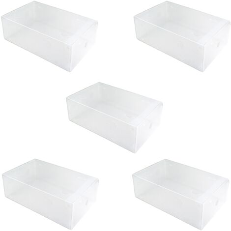 5 uds. caja transparente de almacenamiento organizador para ahorrar espacio
