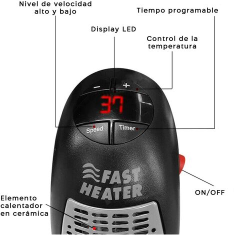 CALEFACTOR ELÉCTRICO MINI - BAJO CONSUMO PORTÁTIL Y CONTROL REMOTO