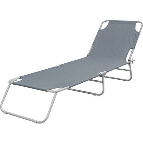 2309 Silla plegable con respaldo ajustable para playa o jardín  Color: Gris