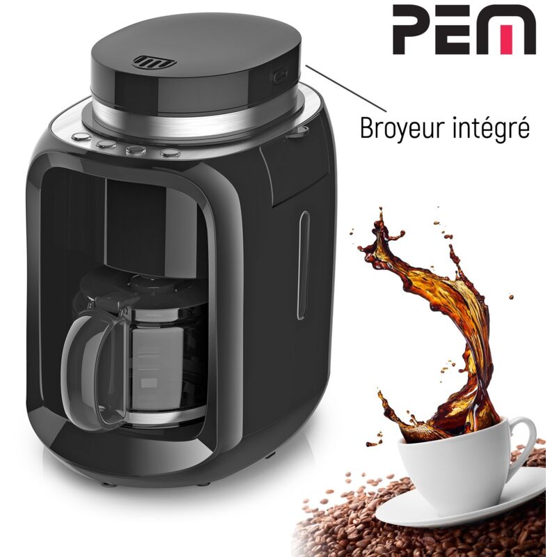 Machine à café à grain,Moulin à café électrique portable - Moulin à grains  de café à commande unique - Moulin à expresso puissant, mouture uniforme,  épaisseur réglable, rechargeable par USB (noir)