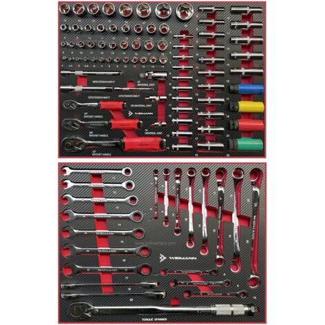 Servante d'atelier Widmann Tools Max edition 9/7 Layers RED, complète sur roulettes 7 tiroirs et 1 placard - 260 outils
