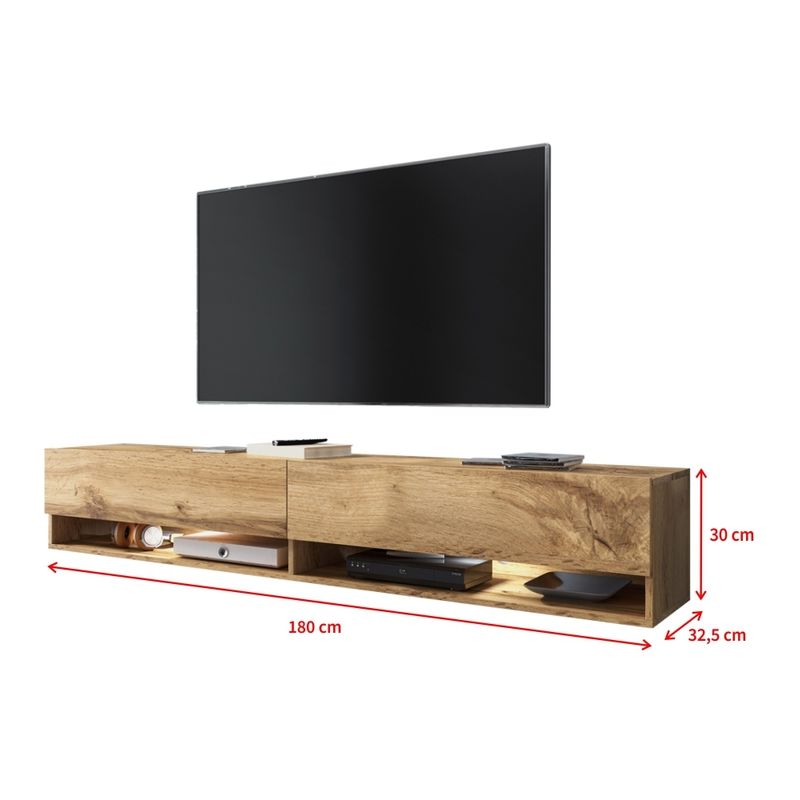Mobile TV Minimalista/ Porta TV Stile Moderno/ Tavolino TV per Soggiorno 120 cm/ Bianco Opaco/ Illuminazione LED Selsey FOX 
