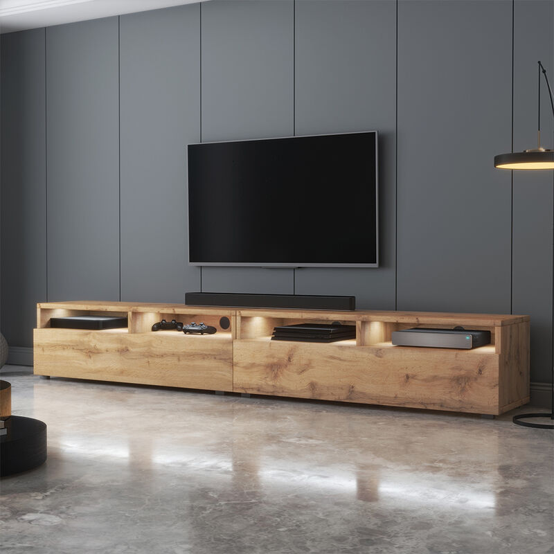 Mobile TV / Mobile soggiorno - design moderno - rovere wotan - 300 cm -  Rednaw