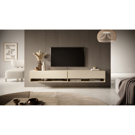 Mobile TV sospeso, grigio-beige, 140 cm - Seney