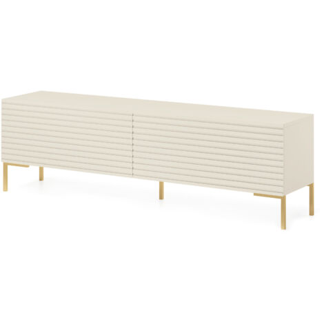 Comodino - 50 cm - bianco con gambe dorate - VELDIO
