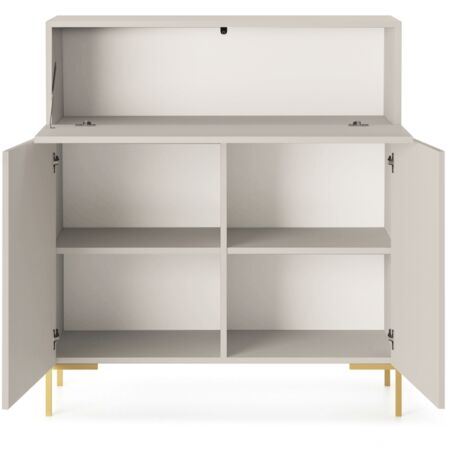 Selsey LAMMELO - Cassettiera a 3 ante - 140 cm - con gambe dorate