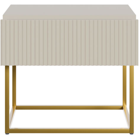 Selsey Bemmi - Comodino Con Gambe Dorate - Beige - Selsey Da 84,99