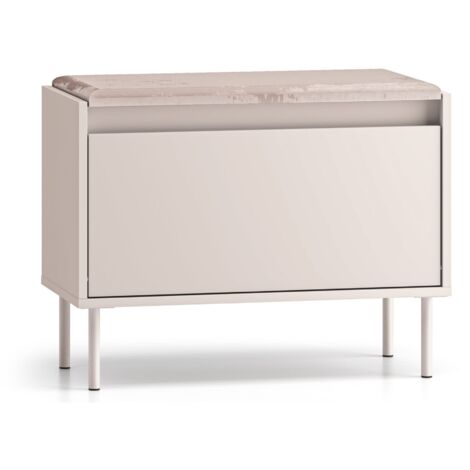 Selsey DIOCE – Panchina portascarpe con ribalta, greige, 69 cm