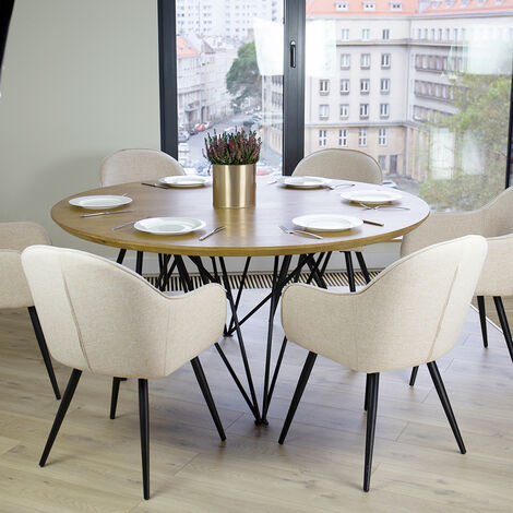 Selsey Bill Sedia imbottita con braccioli beige su gambe in